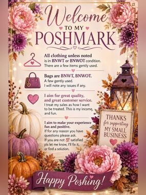 Welcome to My Poshmark Sign - Pink, Purple & Cream Floral Accent